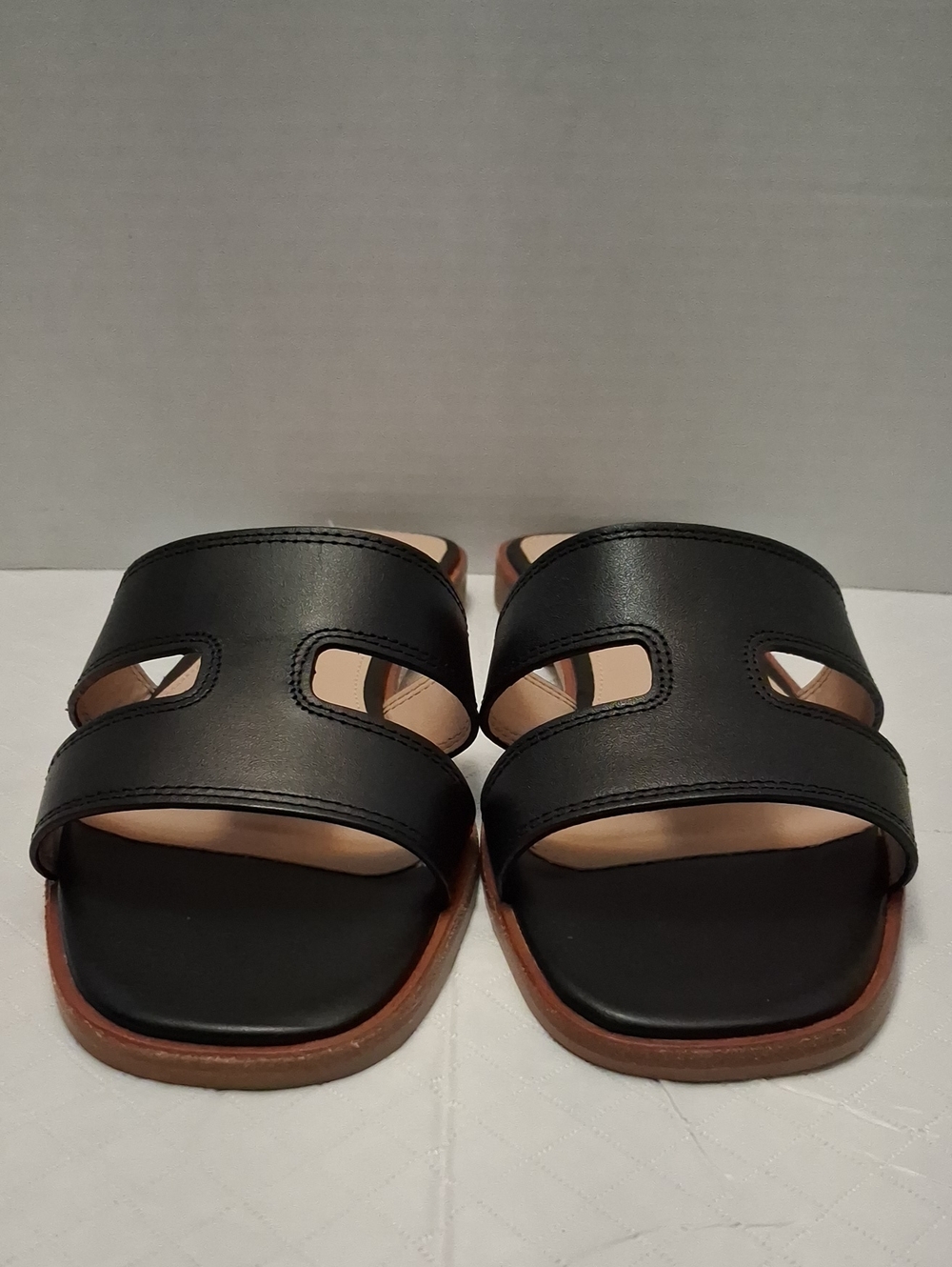 Steve Madden Hazel Size 9 Women's Black Leather Upper Double-Strap Slide/sandals - Picture 5 of 17